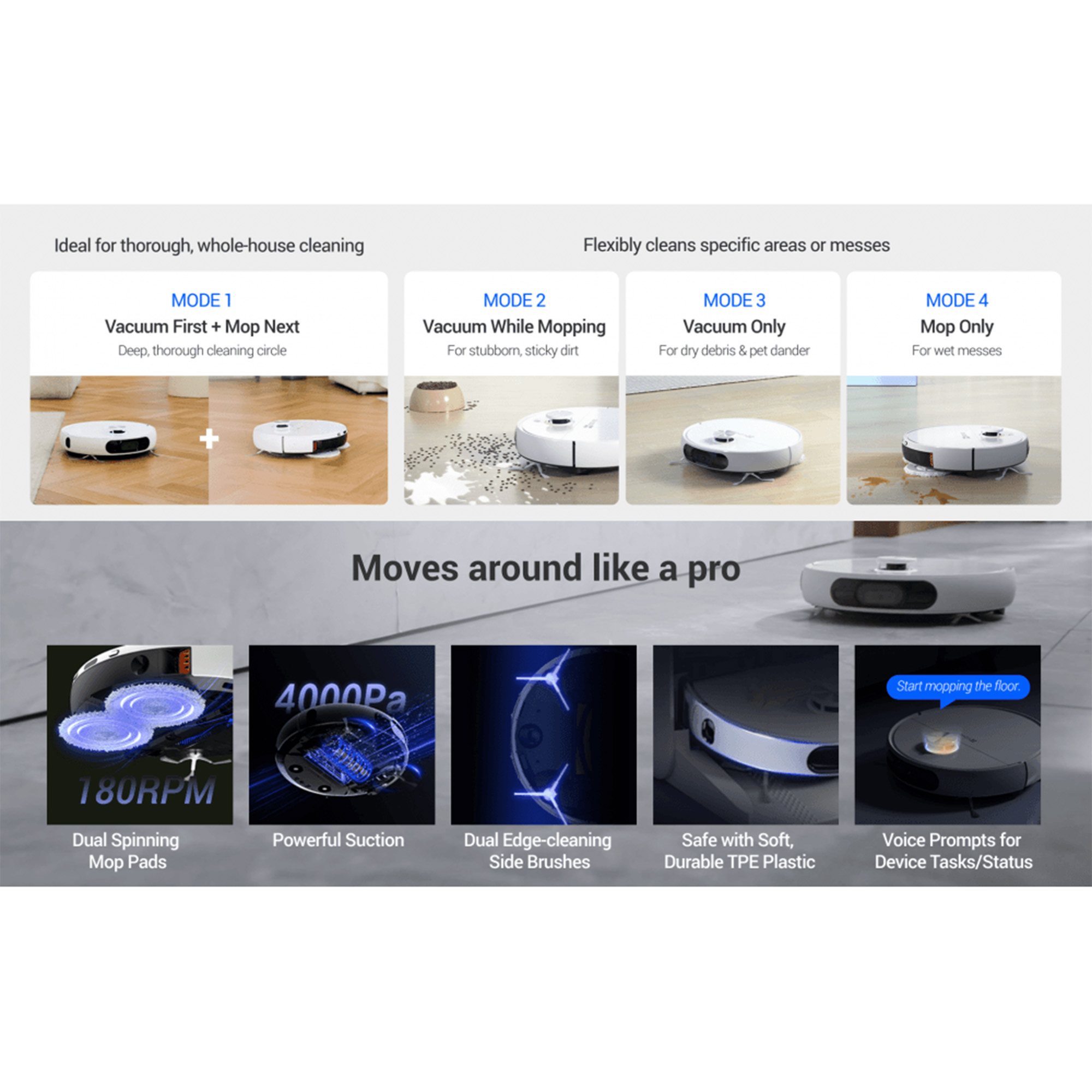 EZVIZ RS2 Robot Vacuum & Mop Combo Smart & Secure Centre