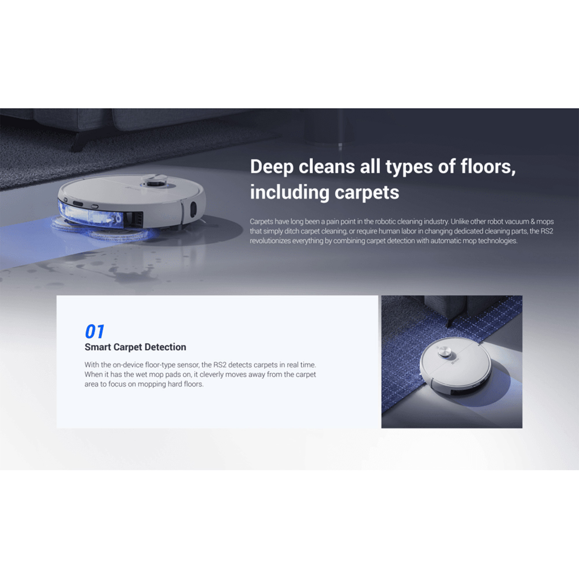 EZVIZ RS2 Robot Vacuum & Mop Combo Smart & Secure Centre