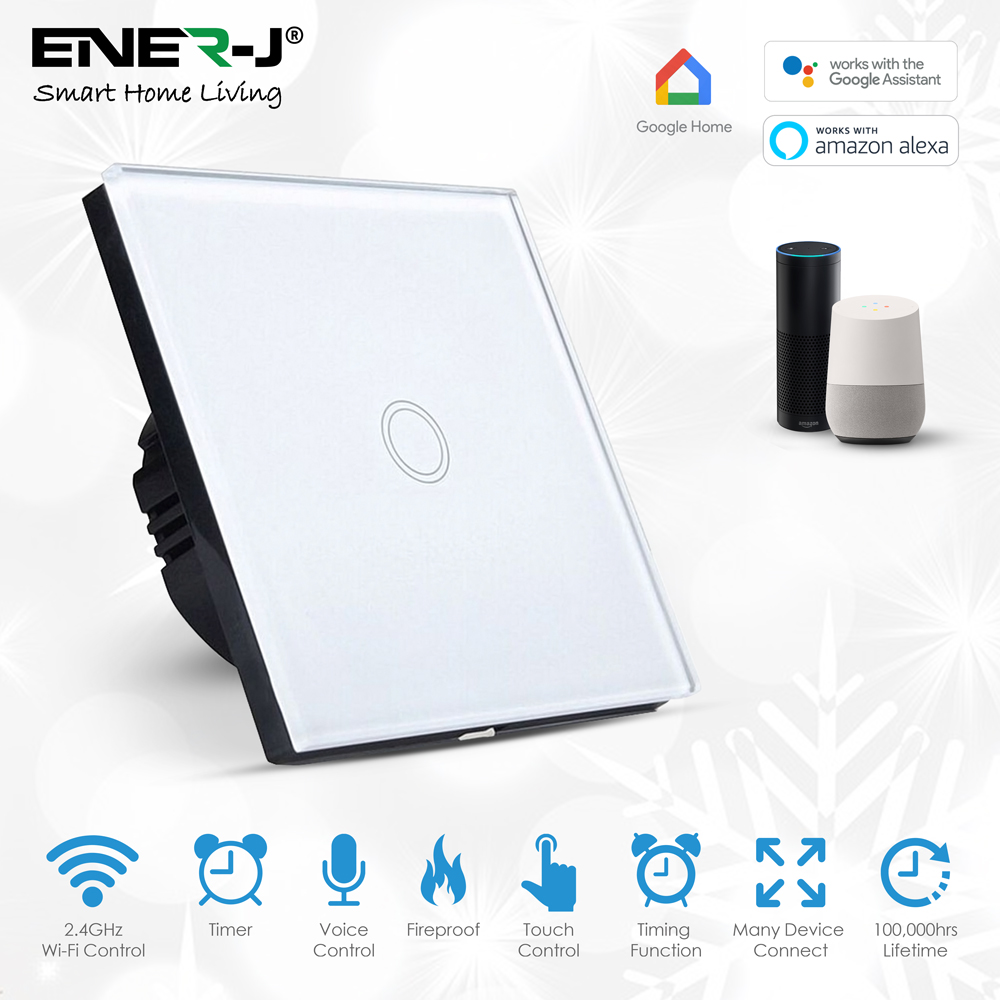 ENER-J WiFi Smart Touch Switch 1 Gang - Only Live Connection (with mini  adapter) - Smart & Secure Centre