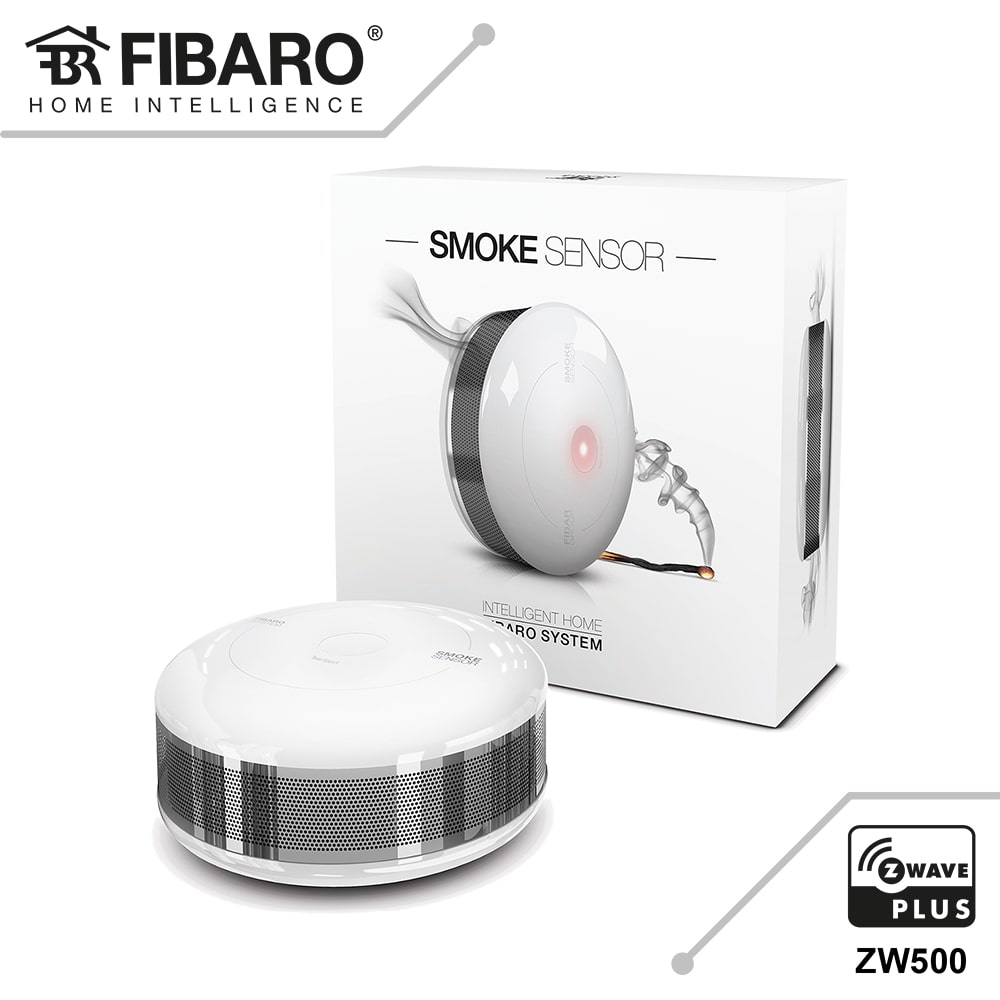 Fibaro FGSD-002-ZW5 Smoke Sensor 2 Z-Wave Plus - Détecteur de fumée DAAF  (norme EN14604) 