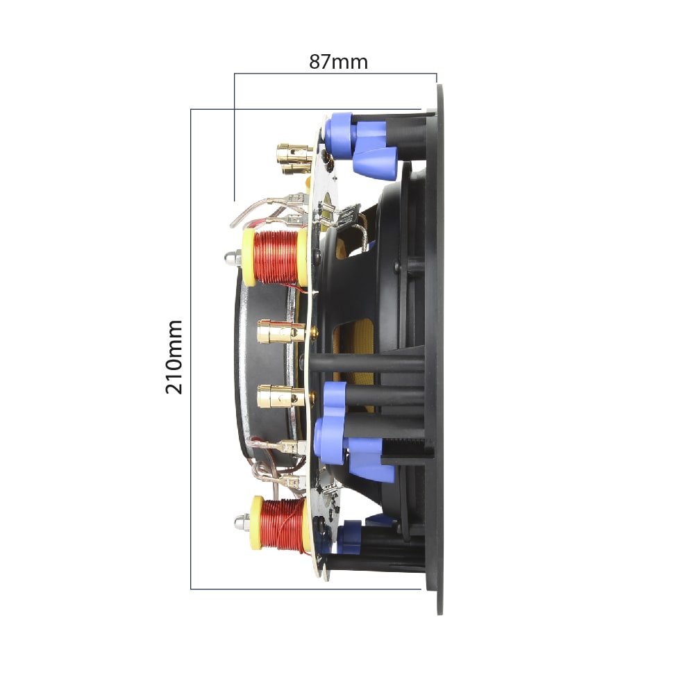 Lithe Audio LAS65 6.5" 2-way Passive Ceiling Speaker Dimensions