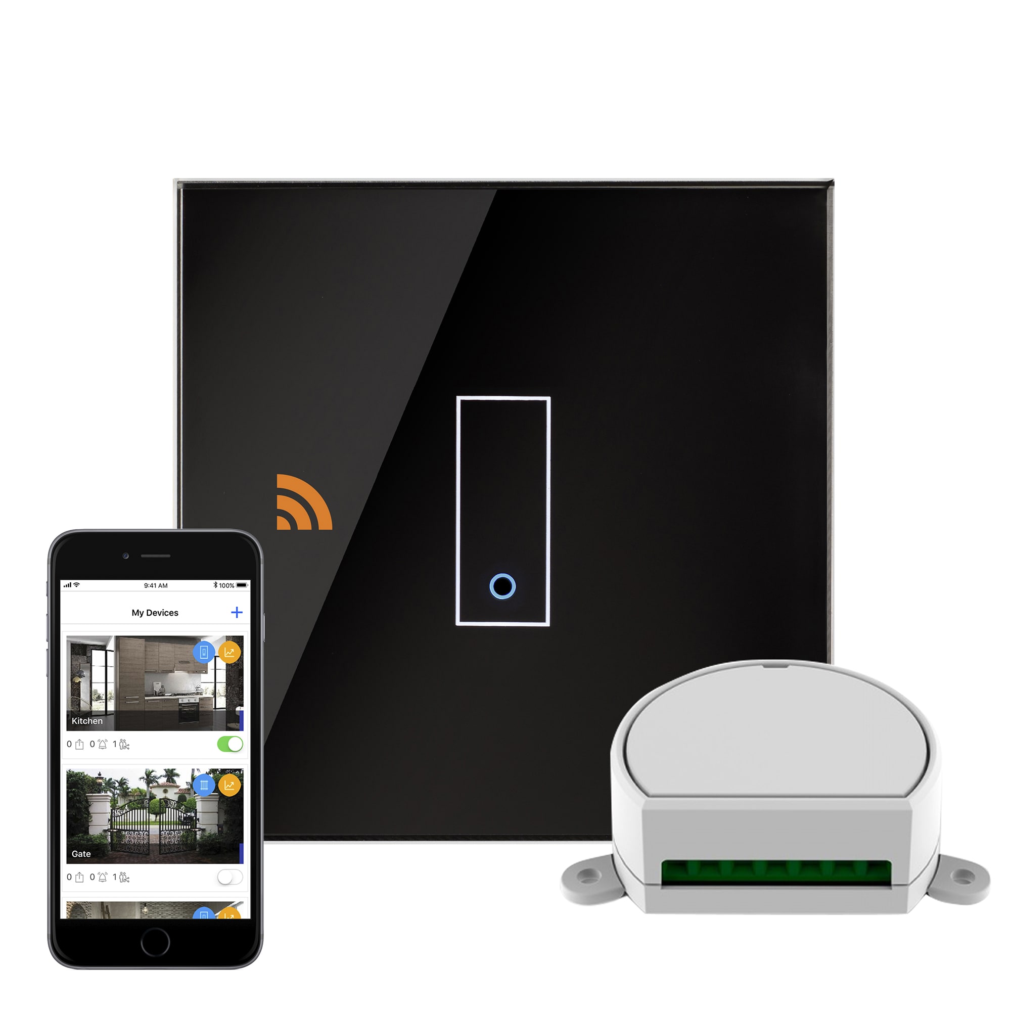 iotty WiFi Smart Dimmer Switch 1G Black Smart & Secure Centre