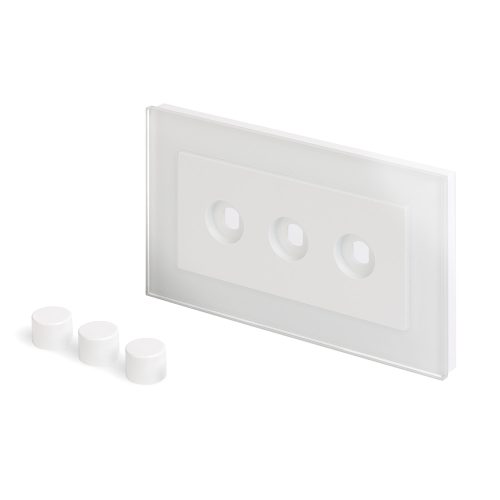 Retrotouch Crystal PG 3 Gang LED Dimmer Plate White