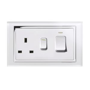Retrotouch Crystal CT 45A DP Cooker & 13A Socket White 01840