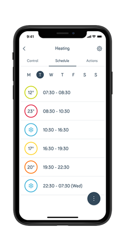 Hive App Heating Daily Schedules