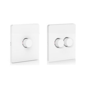 Aurora AOne Zigbee 220-240V Battery Operated Wireless Gang Plate (1x / 2x Rotary Dimmer)