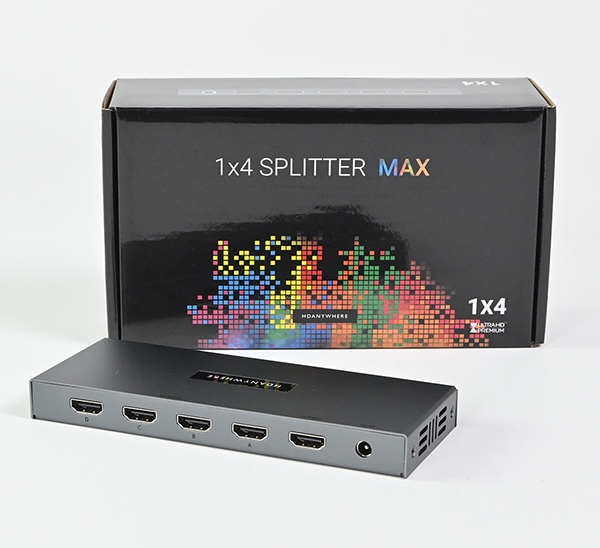 HDanywhrere HDMI Splitter Max 1 x 4 unit & box