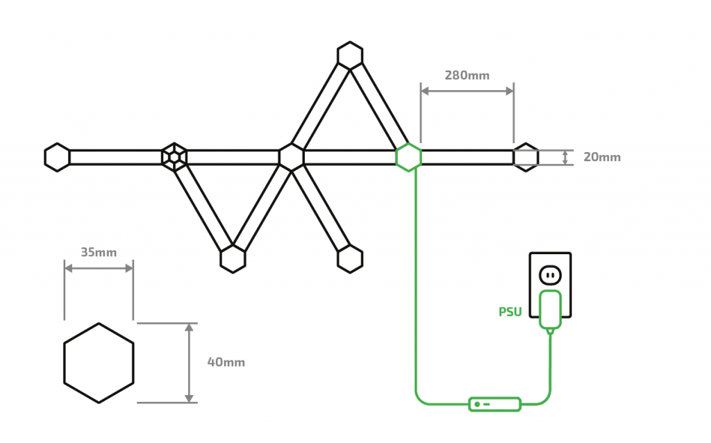 Nanoleaf Lines Starter Kit (9 Light Bars) Smart & Secure Centre