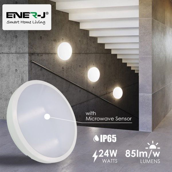 ENER-J - 24W LED Bulkhead With Microwave Sensor