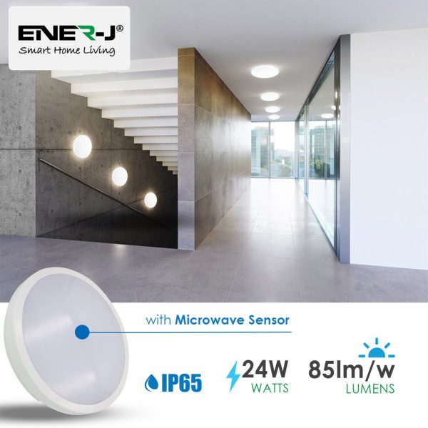 ENER-J - 24W LED Bulkhead With Microwave Sensor