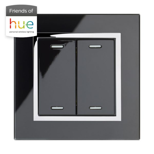 Retrotouch Friends Of Hue Smart Switch Black Chrome Trim 02801