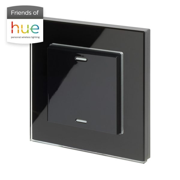 Retrotouch Friends Of Hue Smart Switch Black Plain Glass 02803