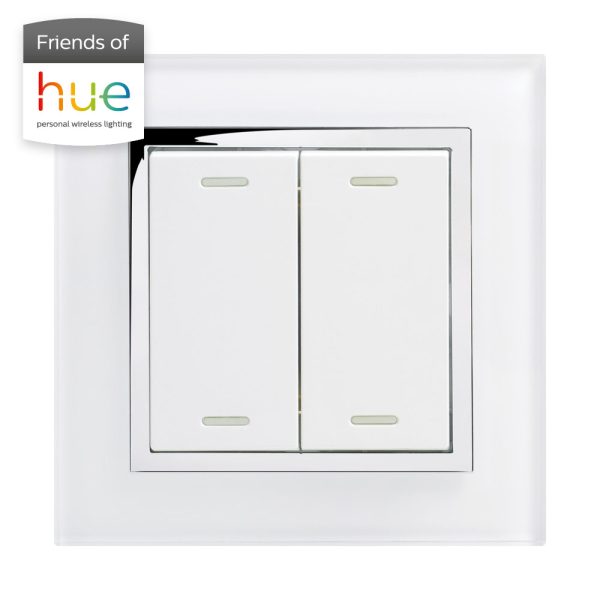 Retrotouch Friends of Hue Smart Switch - White with Chrome Trim - 02800