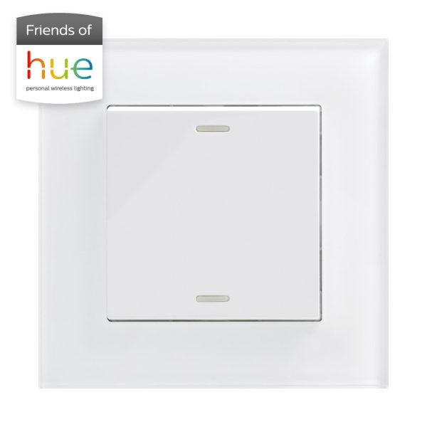 Retrotouch Friends Of Hue Smart Switch White Plain Glass 02802