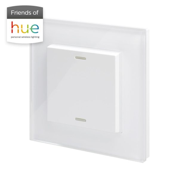 Retrotouch Friends Of Hue Smart Switch White Plain Glass 02802