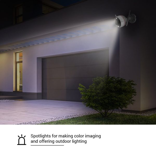 EZVIZ Full HD Outdoor Smart Security Cam, With Siren & Strobe Light, H.265, Colour Night Vision, Human Detection