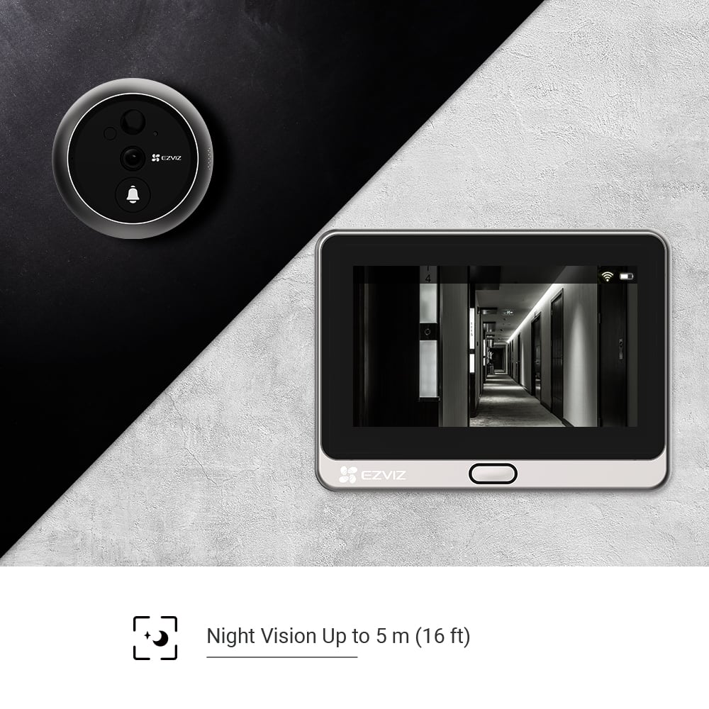 EZVIZ DP2 Wire-Free Peephole Doorbell / Door Viewer - Smart & Secure Centre