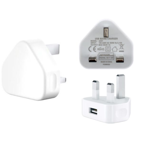 MRM00302 CHARGE-IT Single USB Mains Charger Plug 1 Amp White