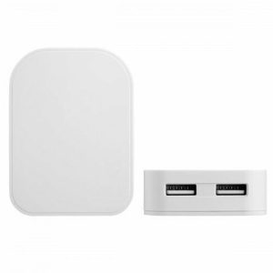 MRM01718 Foldable Dual USB Travel Mains Charger Plug 2.1Amp - White