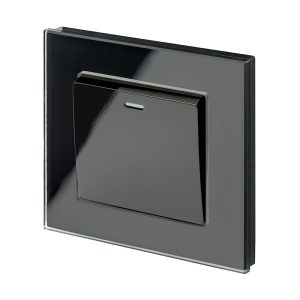Retrotouch Crystal PG Rocker Light Switch 1G/Int Black