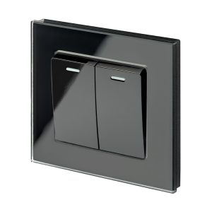 Retrotouch Crystal PG Rocker Light  Switch 2G/Int Black
