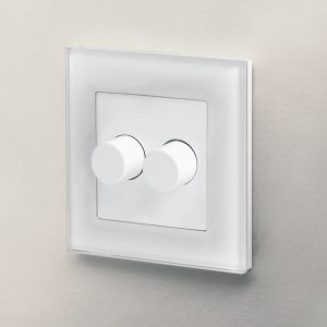 Retrotouch Crystal PG 2 Gang LED Dimmer Plate White