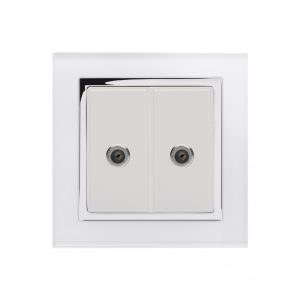Retrotouch Crystal CT Dual Satellite Socket White