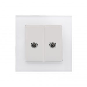 Retrotouch Crystal PG Dual Satellite Socket White
