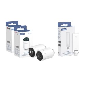 Aqara Smart Radiator Thermostat E1 (Pair) with Hub E1 Starter Kit - Smart u0026  Secure Centre
