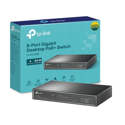 TP-Link TL-SG1008P - 8-Port Gigabit Desktop PoE Switch with 4-Port PoE+