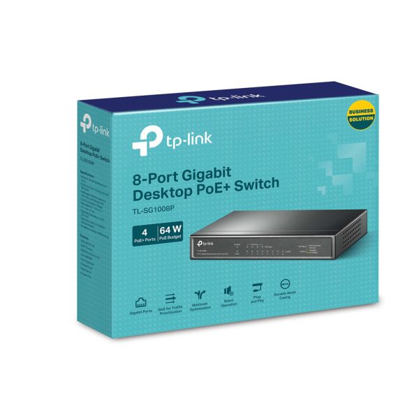 TP-Link TL-SG1008P 8-Port Gigabit Desktop PoE Switch with 4-Port PoE+