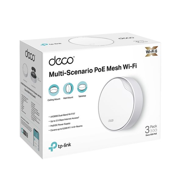 TP-Link Deco X50-PoE (3 Pack)- AX3000 Whole Home Mesh WiFi 6 System