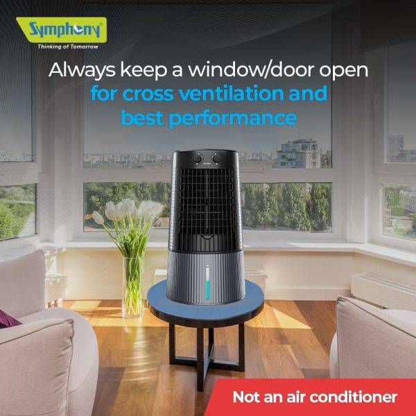 Symphony Duet – Always keep a window/door open for cross ventilation and best performance - Not an air conditioner