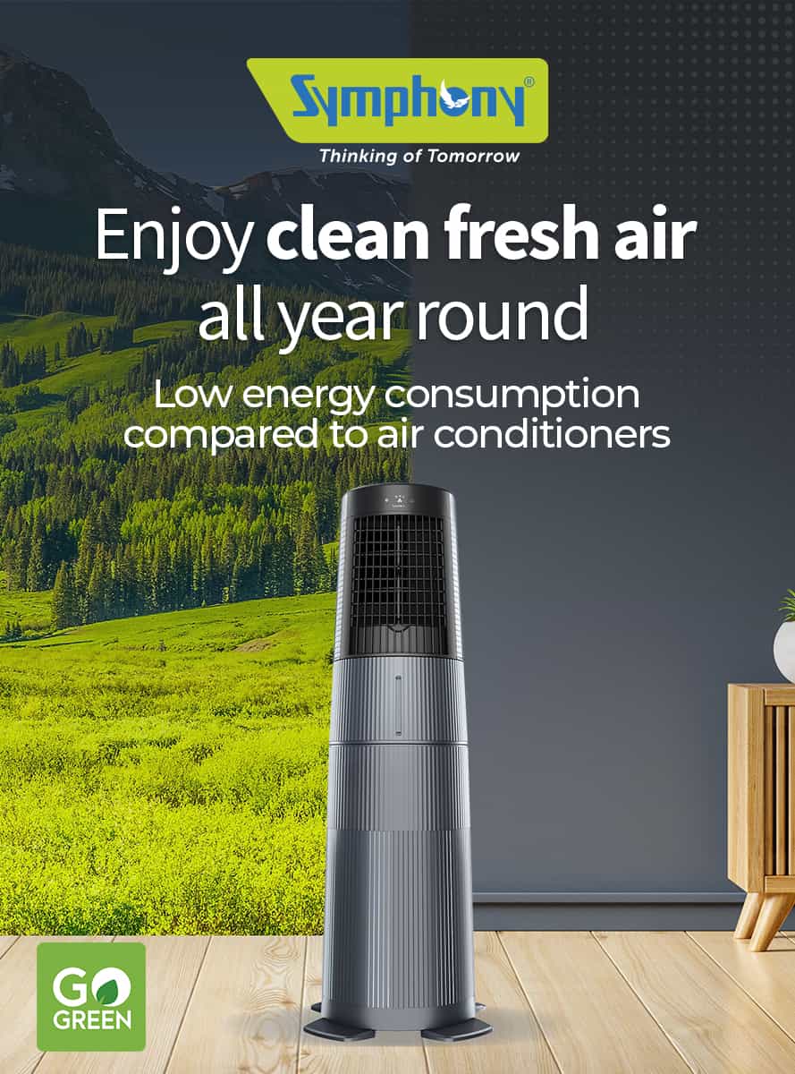 Symphony Duet i-S – Enjoy clean fresh air all year round Low energy consumption compared to air conditioners