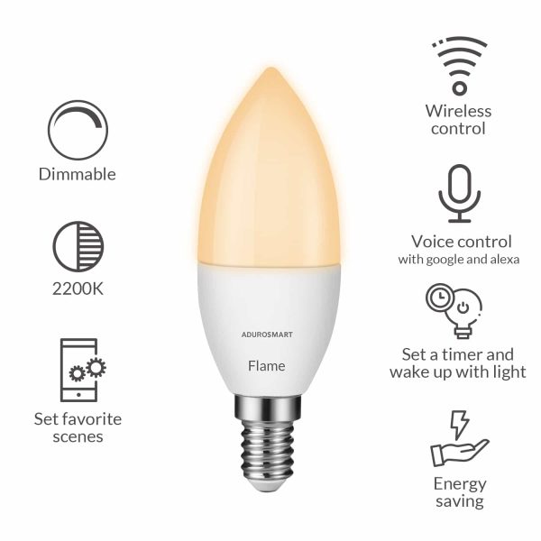 AduroSmart ERIA E14 Candle – Flame Light - 81820-F