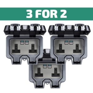 Lightwave - Outdoor Smart Socket 2 Gang (3 For 2 - Limited Offer)