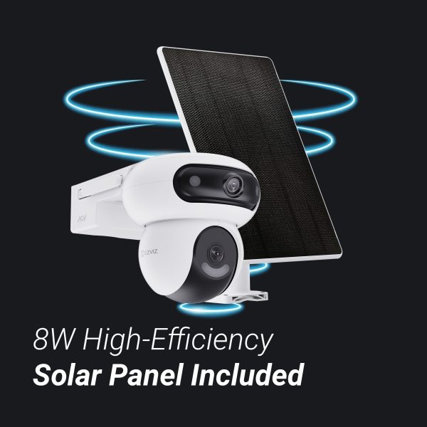 EZVIZ HB90 Dual-Lens Pan & Tilt Wi-Fi Camera Kit With 8W Solar Panel