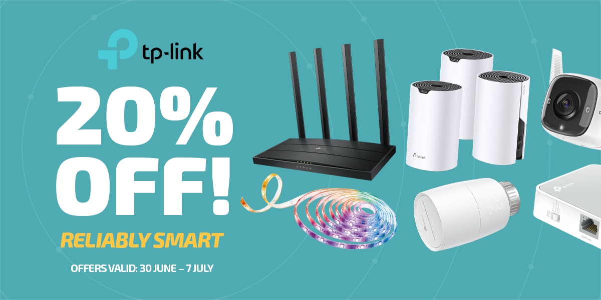 20% Off TP-Link! Reliably smart, offers valid: 30th June - 7th July.