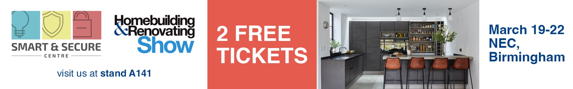 Get 2 Free Tickets to Homebuilding & Renovating Show - visit us at stand A141 - March 19-22 NEC, Birmingham